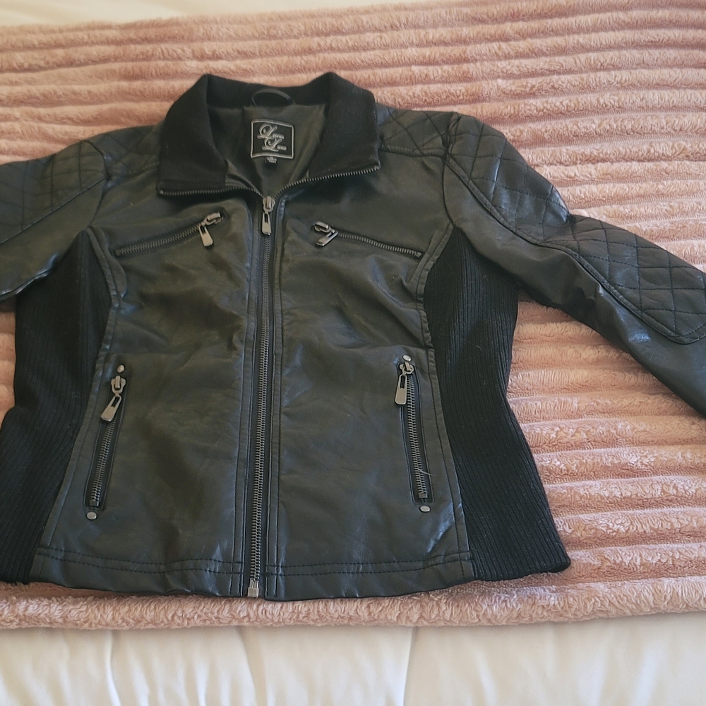 Laura Lane Black Leather Women's Bomber Jacket